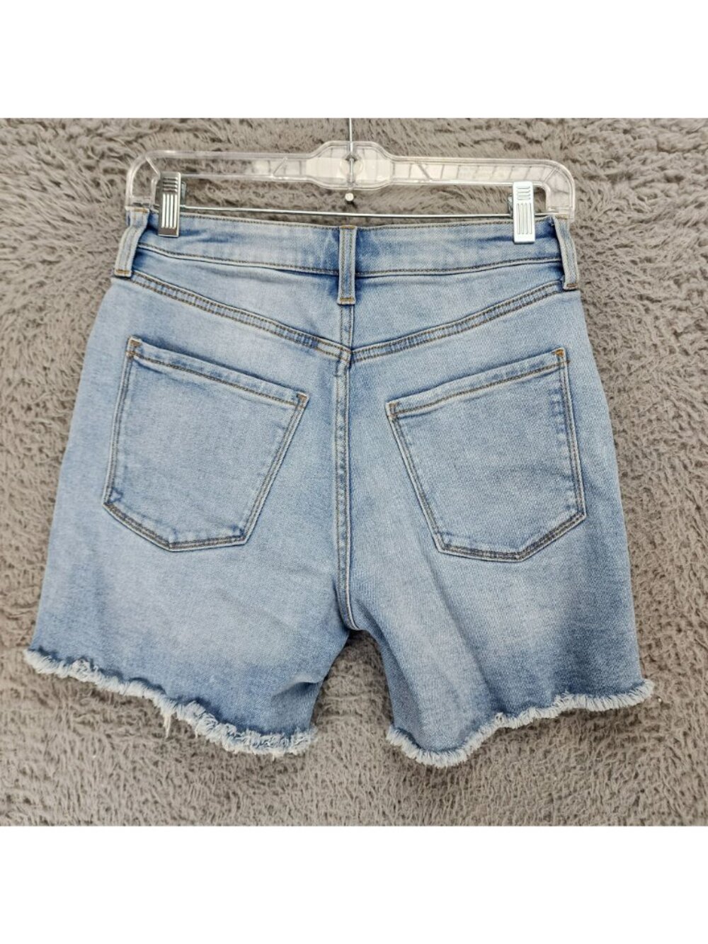 Lauren Conrad Shorts Womens 2 Petite Blue Stretch Denim Button Fly Cutoff - Picture 7 of 12